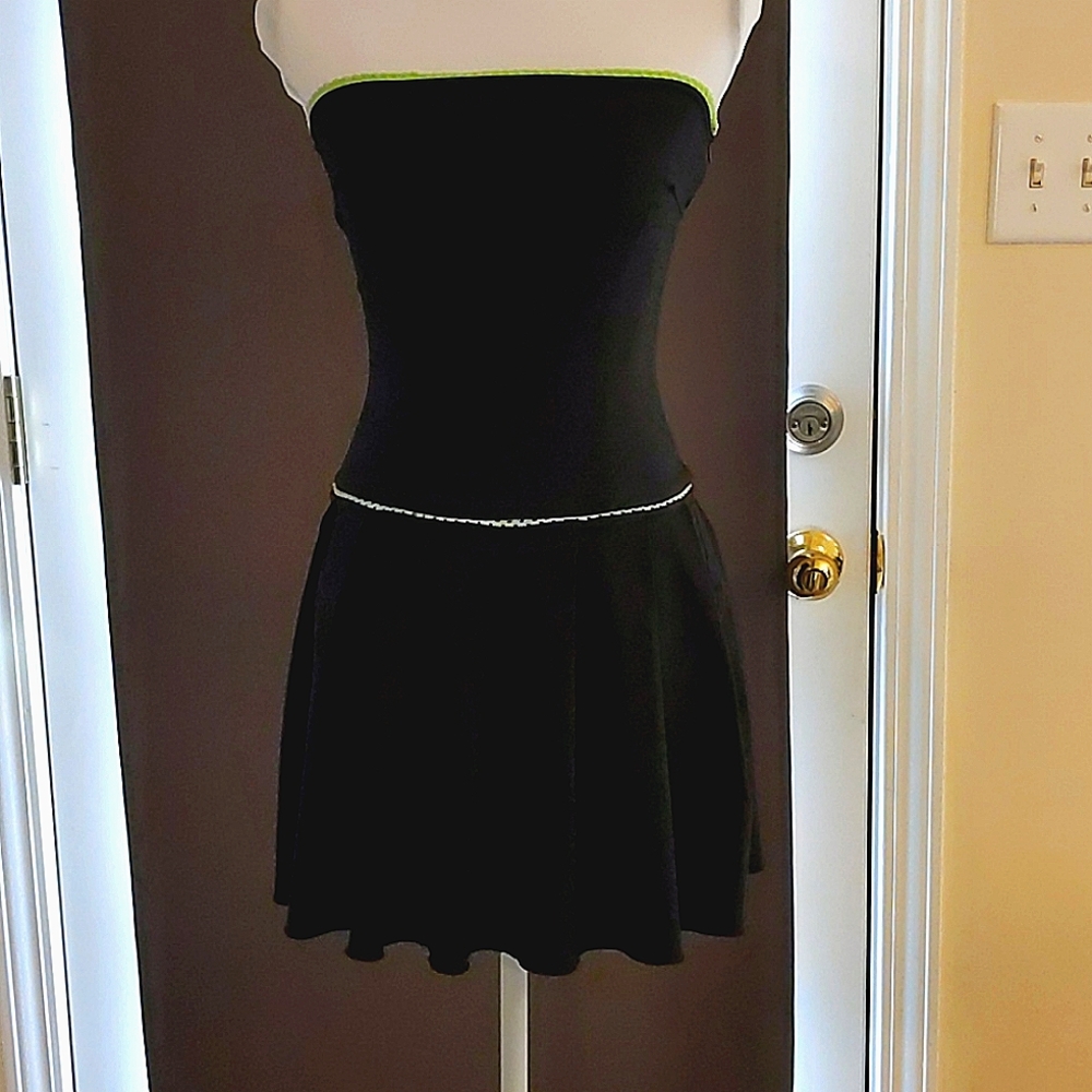 KTOO Strapless Pleated Skater Lycra/Rayon Dress S